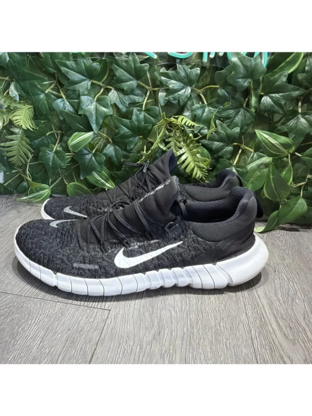 Nike Free RN 5.0 Next Nature Men's Sz 13 Black White Running Shoes READ